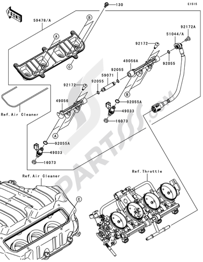 Kawasaki NINJA ZX-6R 2007. 分解図 純正部品をオンライン購入
