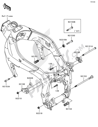 Kawasaki NINJA ZX-6R 2007 Engine Mount