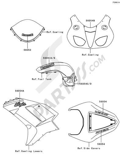 【専用品】　　オーダーページ Kawasaki NINJA ZX-6R 2007. 分解図 純正部品をオンライン購入
