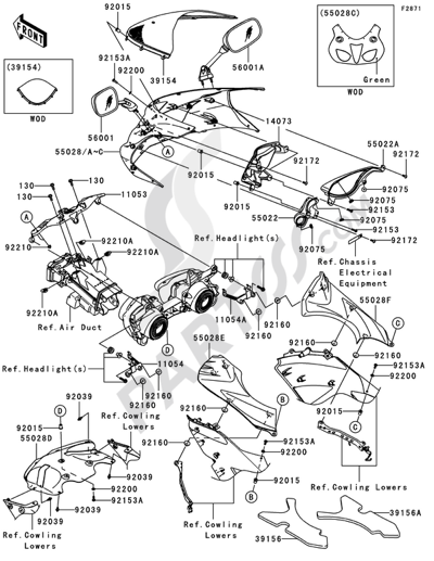 Kawasaki NINJA ZX-6R 2007 Cowling