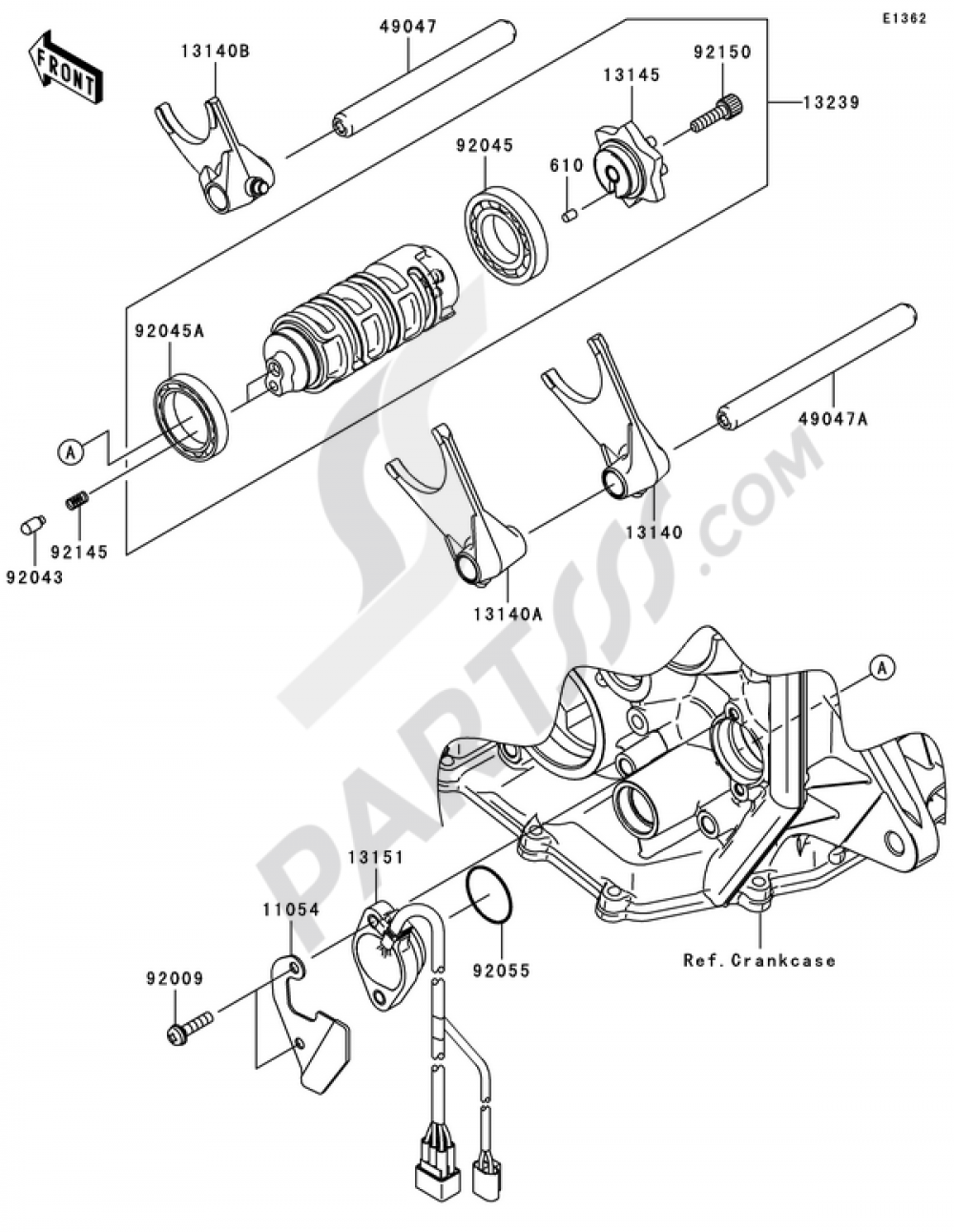 Gear Change Drum/Shift Fork(s) Kawasaki NINJA ZX-6R 2007