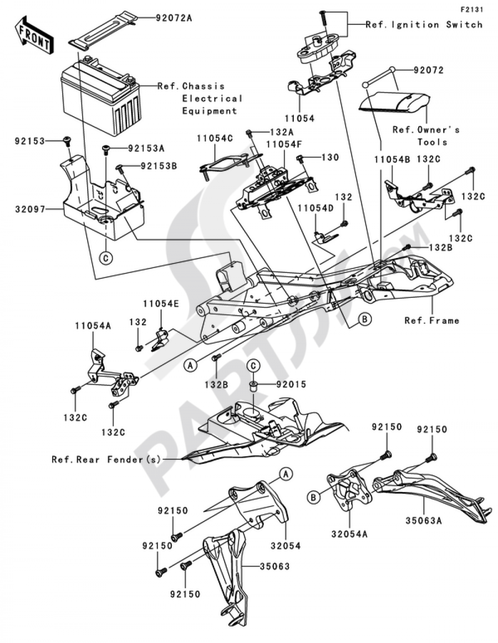 Frame Fittings(Rear) Kawasaki NINJA ZX-6R 2007