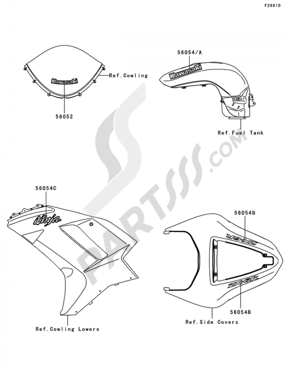 Decals(Ebony)(P8F) Kawasaki NINJA ZX-6R 2007