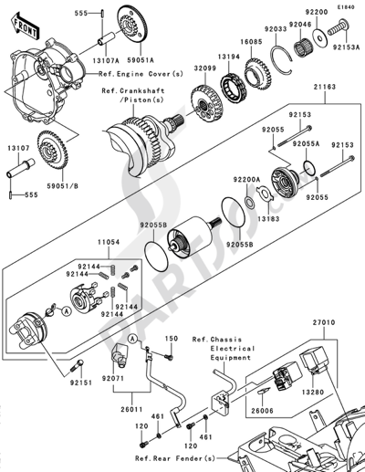 Kawasaki NINJA ZX-6R 2008 Starter Motor