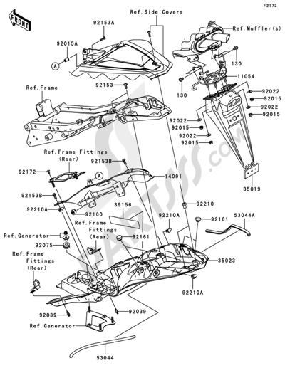 Kawasaki NINJA ZX-6R 2008 Rear Fender(s)