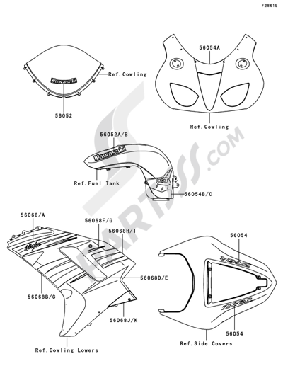 Side Covers Kawasaki NINJA ZX-6R 2008