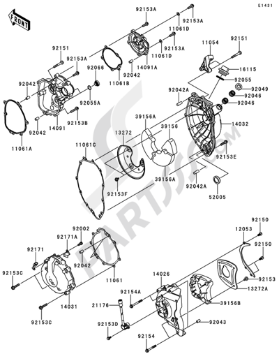 Kawasaki NINJA ZX-6R 2009 Engine Cover(s)(1/2)