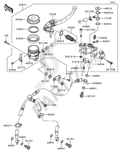 Kawasaki NINJA ZX-6R 2009 MAITRE CYCLINDRE AVANT