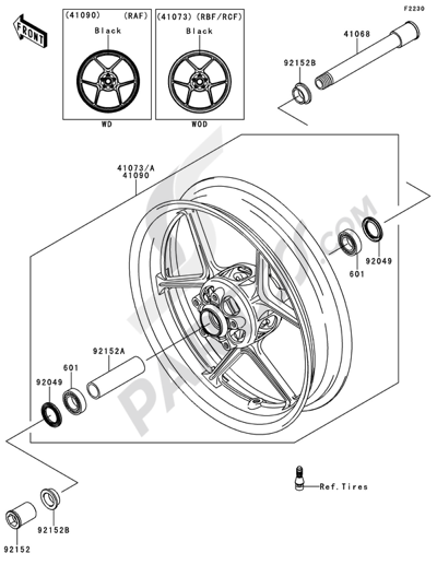 Kawasaki NINJA ZX-6R 2010 Front Hub