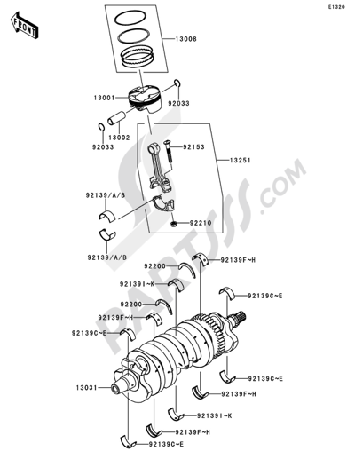 Kawasaki NINJA ZX-6R 2011 Crankshaft/Piston(s)