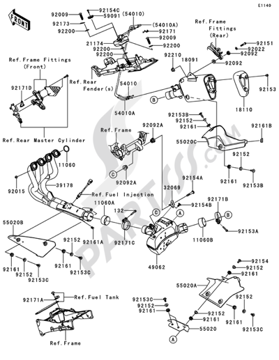 Kawasaki NINJA ZX-6R 2012 Muffler(s)(1/2)