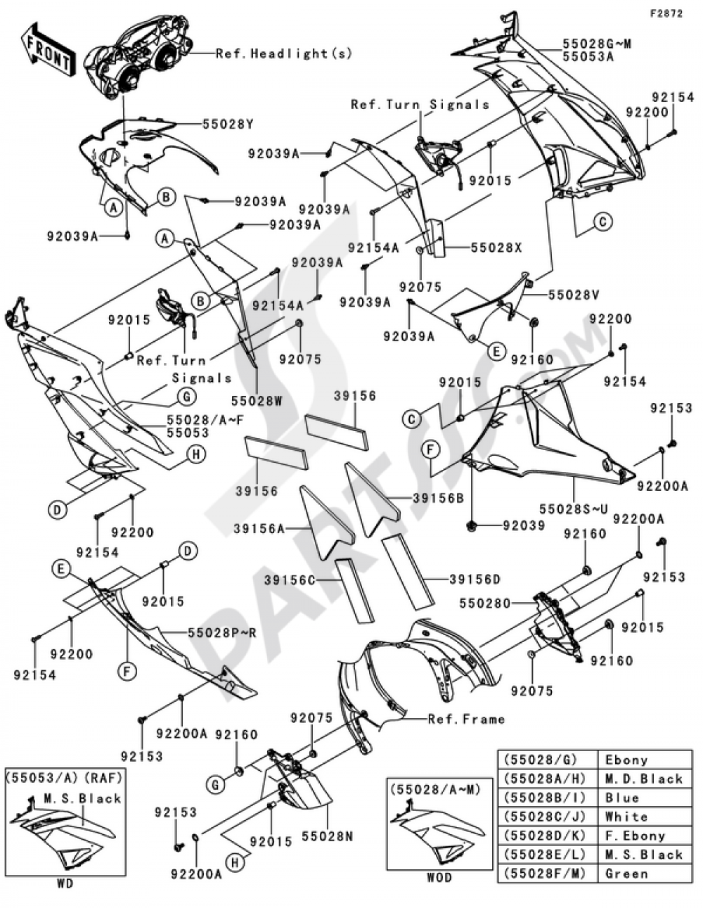 Cowling Lowers(1/2)(R9F RBF) Kawasaki NINJA ZX-6R 2013