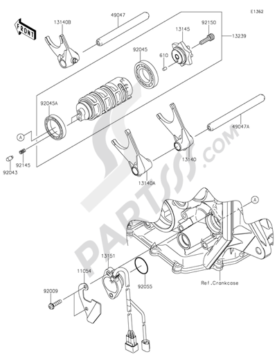 Kawasaki NINJA ZX-6R 2014 Gear Change Drum/Shift Fork(s)