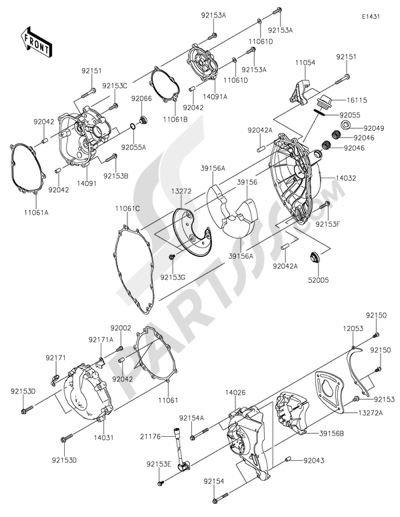 Kawasaki NINJA ZX-6R 2014 Engine Cover(s)(1/2)