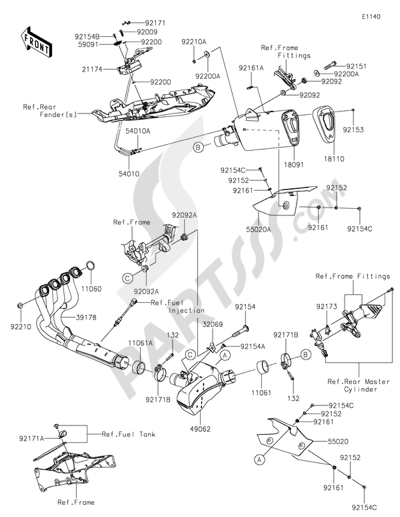 Kawasaki NINJA ZX-6R ABS 2013 Muffler(s)