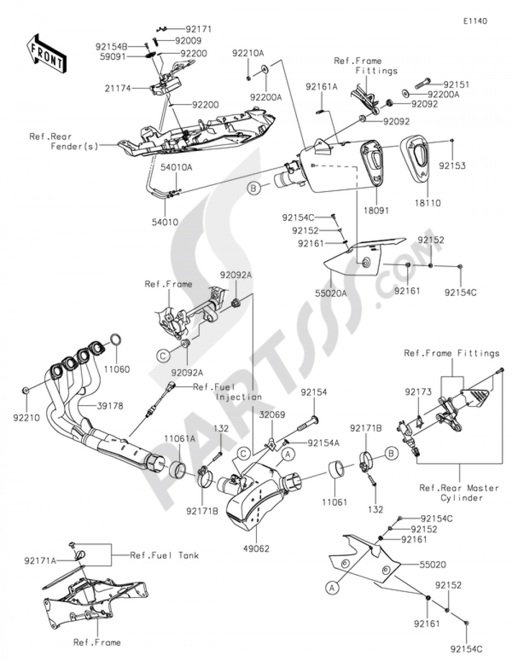 Muffler(s) Kawasaki NINJA ZX-6R ABS 2015