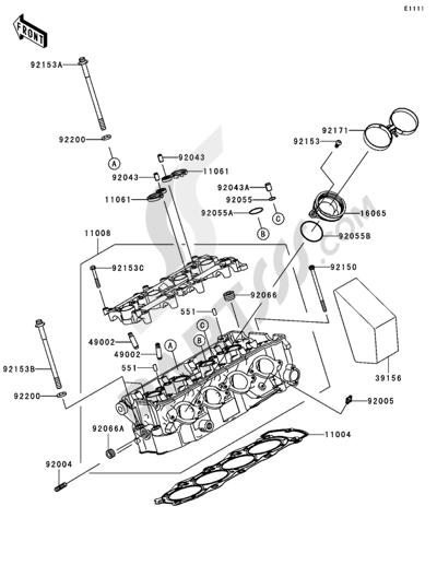 Kawasaki NINJA ZX-6RR 2005 CYLINDER HEAD