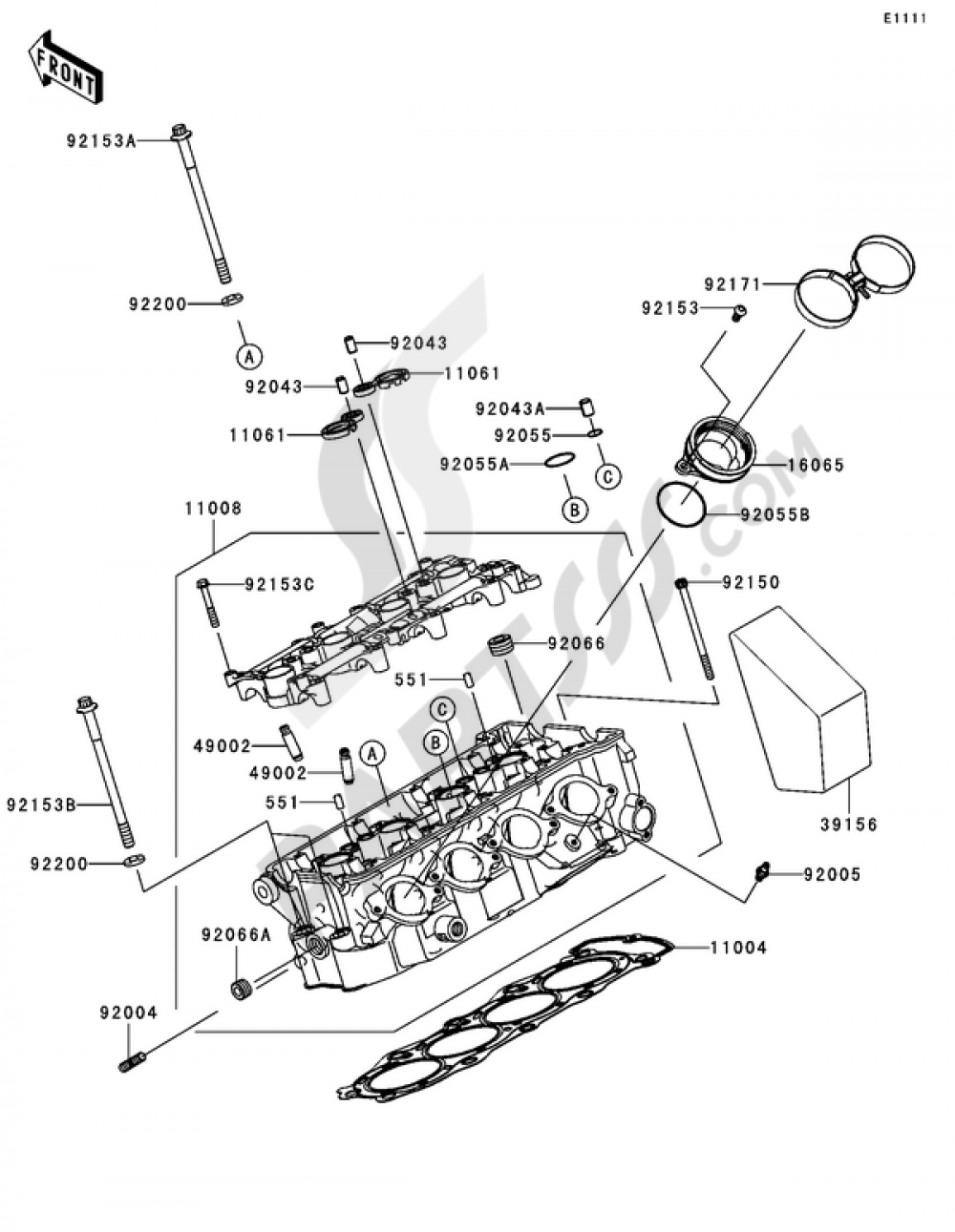 も ちページ Kawasaki Motorcycle 1996 OEM Parts Diagram for Chassis