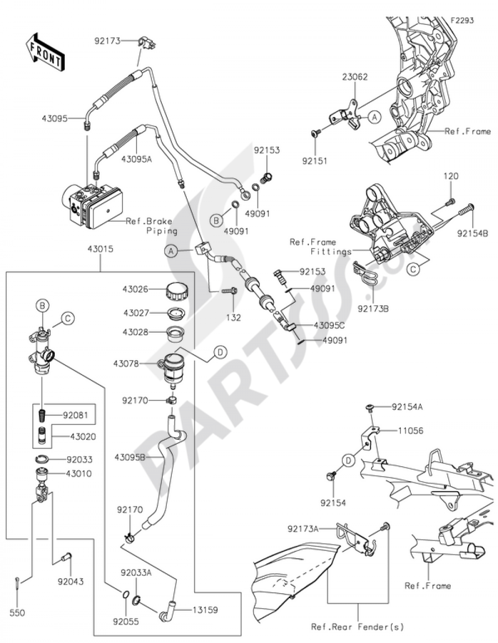 Rear Master Cylinder Kawasaki VERSYS 1000 2015