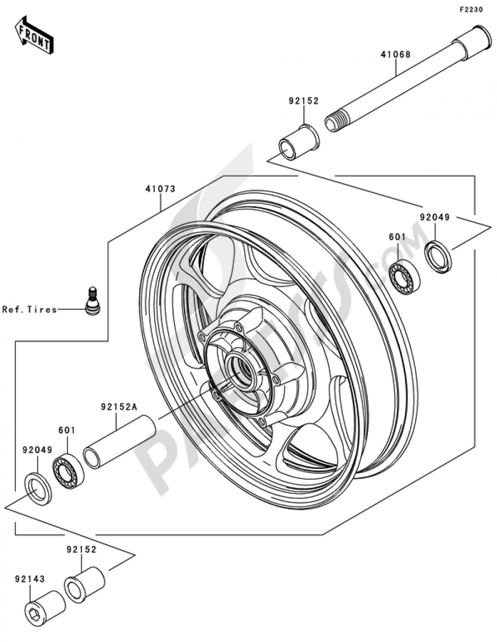 Front Hub Kawasaki VN2000 CLASSIC 2009