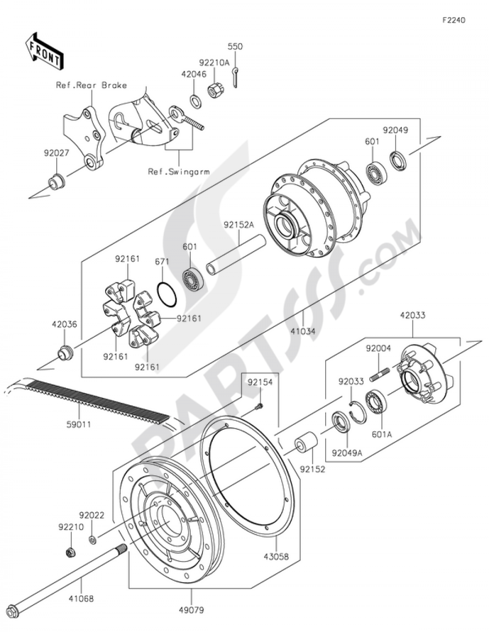 Rear Hub Kawasaki VULCAN 900 CLASSIC 2015