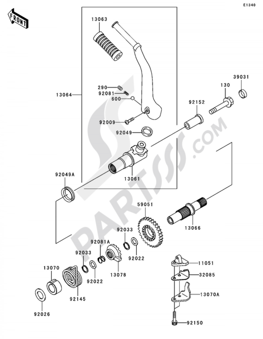 Kickstarter Mechanism Kawasaki W650 2004