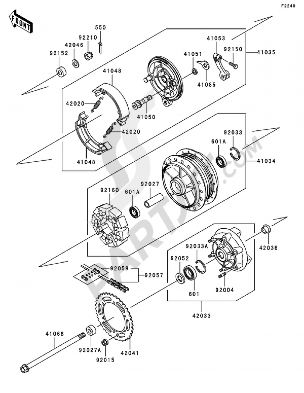 Rear Hub Kawasaki W650 2004