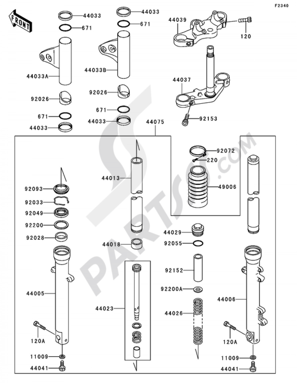 フロントフォーク Kawasaki W650 2004