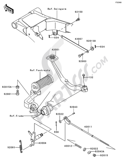 Kawasaki W650 2004 Dissassembly sheet. Purchase genuine spare