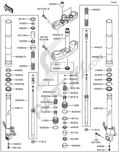 Front Fork(2/2) Kawasaki Z1000 2004