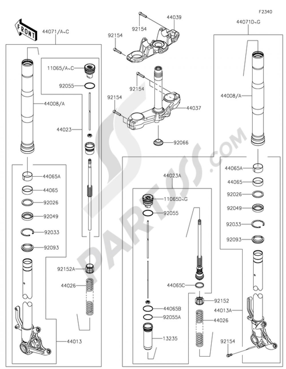 Front Fork Kawasaki Z1000 2014