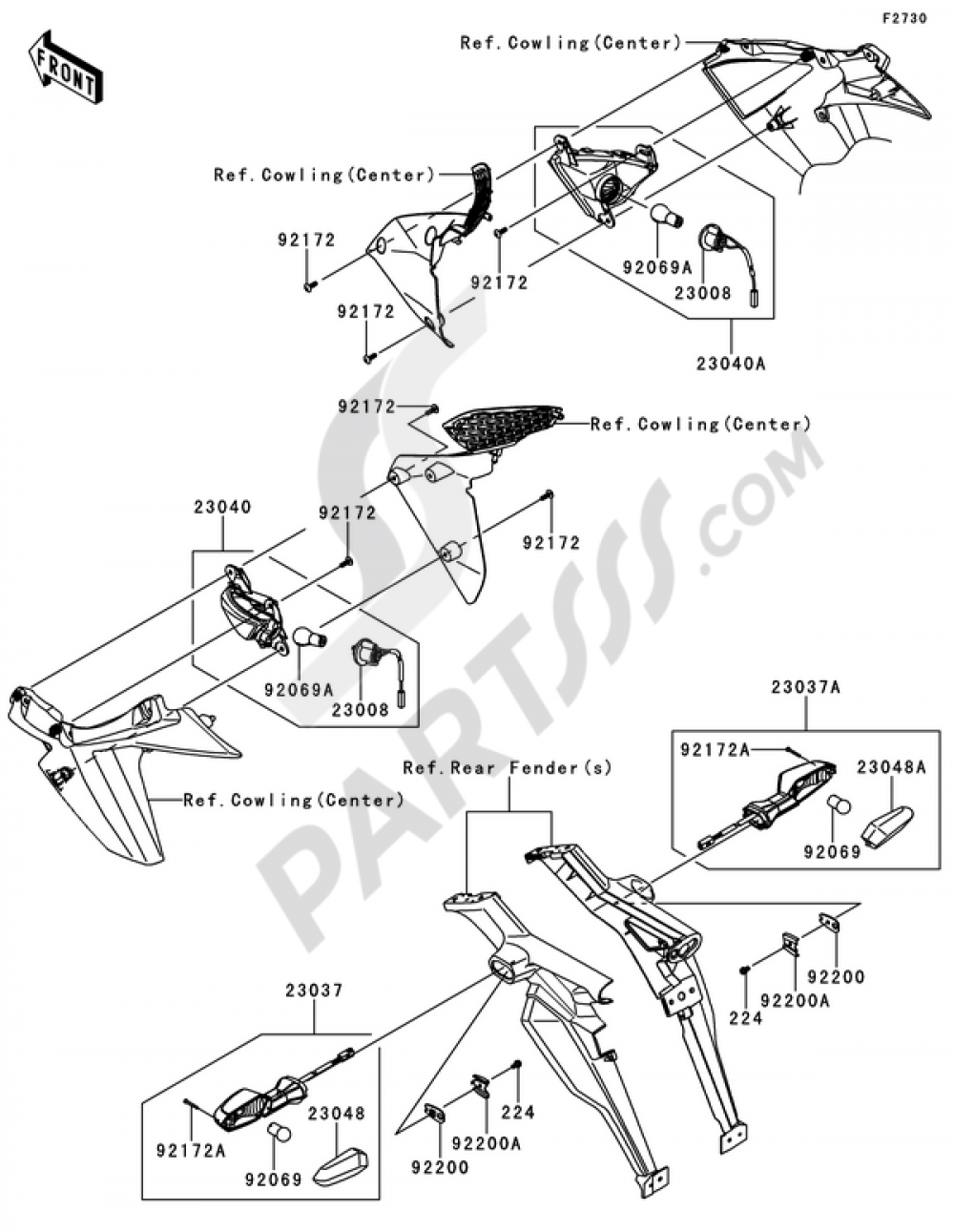 Turn Signals Kawasaki Z1000 ABS 2012