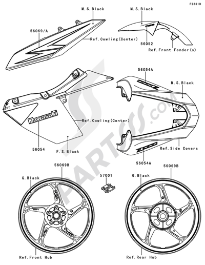 フロントフォーク Kawasaki Z1000 ABS 2012