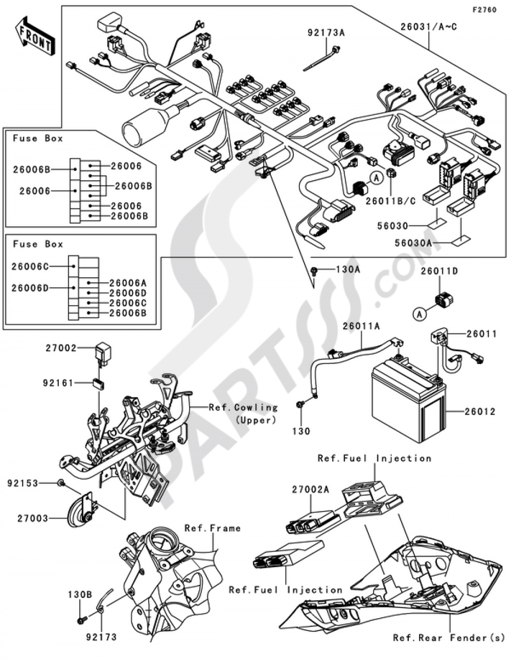 Chassis Electrical Equipment Kawasaki Z1000SX ABS 2012