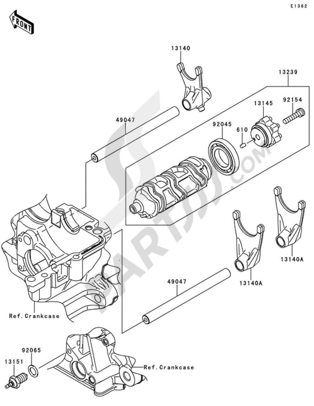 Gear Change Drum/Shift Fork(s) Kawasaki Z1000SX ABS 2013