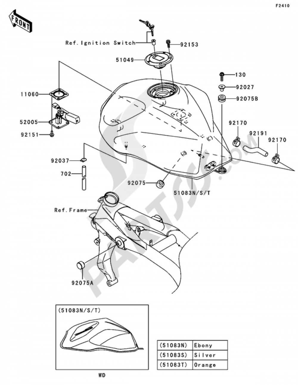 Fuel Tank(1/2) Kawasaki Z750 2006