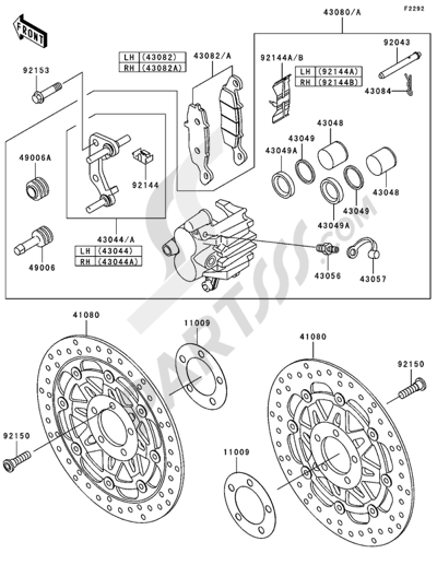 Kawasaki Z750 2006 Dissassembly sheet. Purchase genuine spare