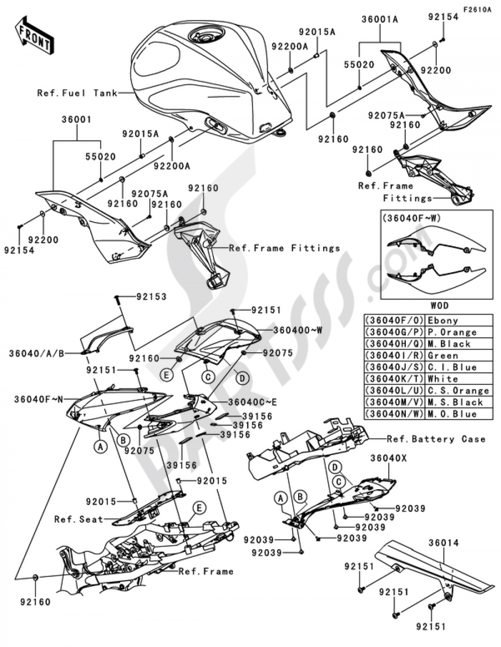 Side Covers/Chain Cover(1/2) Kawasaki Z750 ABS 2010