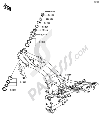 Kawasaki Z750S 2006. 分解図 純正部品をオンライン購入