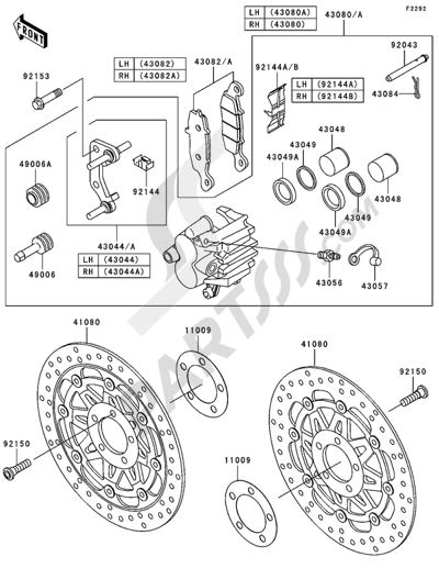 Kawasaki Z750-D/Z750-D1 パーツカタログ カワサキ（Kawasaki） Z750スペクター パーツリスト 正規 中古 バイク