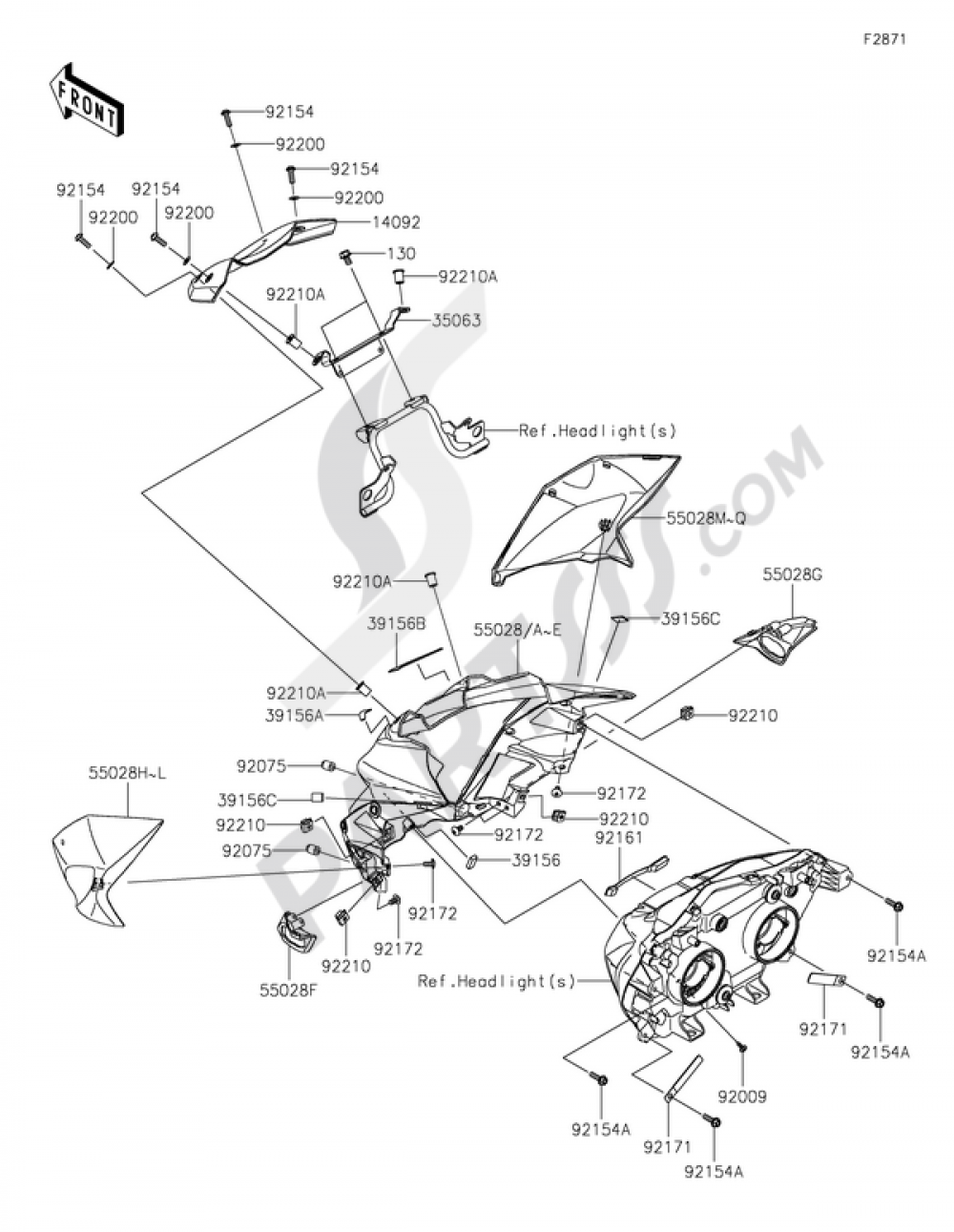 カウリング Kawasaki Z800 2015