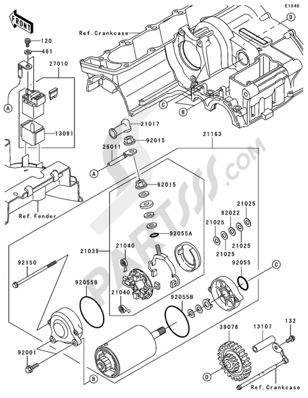 ZX1200 ZX12R 2000 2006モデルと互換性のあるスターターモーターがOEM