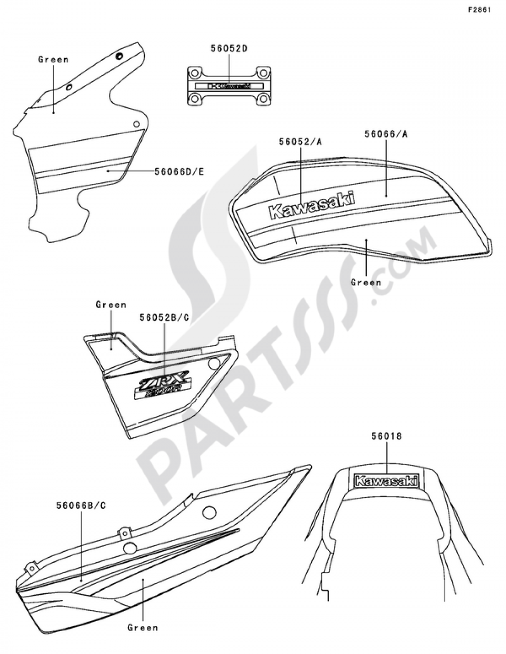 Decals(A4H) Kawasaki ZRX1200R 2004