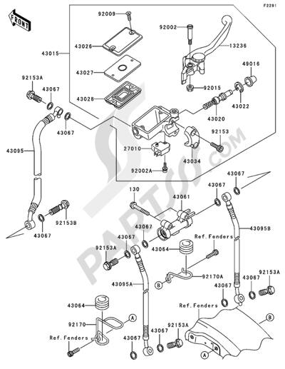 フロントフォーク Kawasaki ZRX1200R 2004