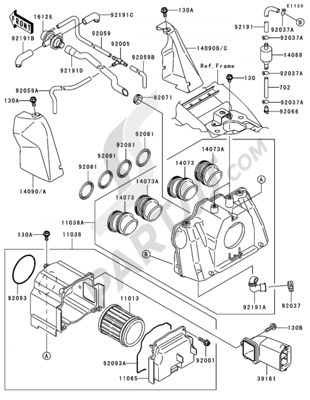 Air Cleaner Kawasaki ZRX1200R 2005
