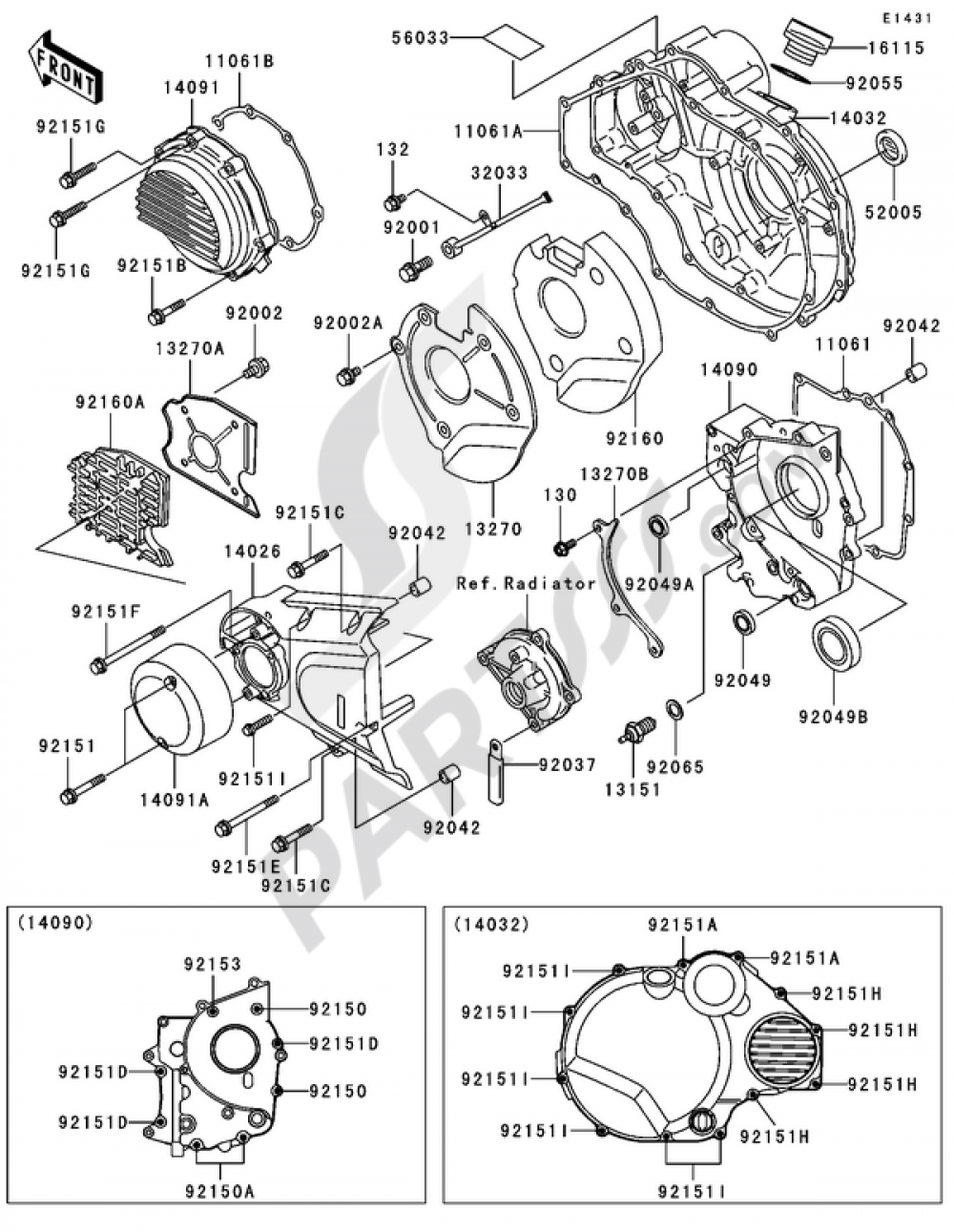 Engine Cover(s)(1/2) Kawasaki ZRX1200R 2005