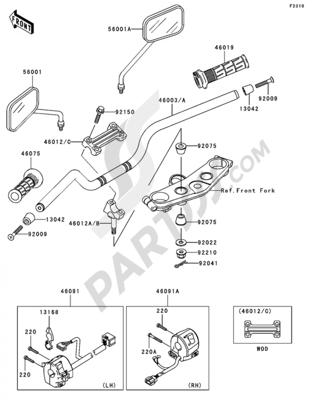 Handlebar Kawasaki ZRX1200R 2005