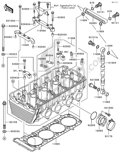 フロントフォーク Kawasaki ZRX1200R 2006