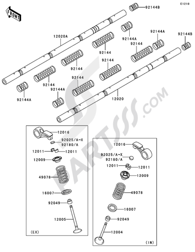 フロントフォーク Kawasaki ZRX1200R 2006