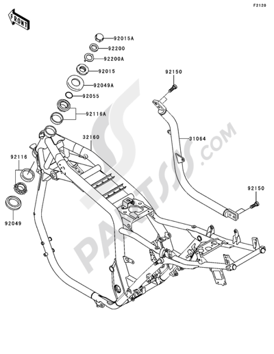ZRX1200R 06年 ZRT20A ホワイトパール限定車 フロントフォーク